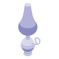 Fire flame lamp icon isometric vector. Kerosene lantern vector