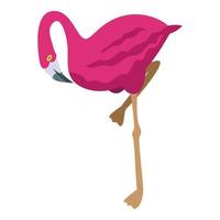 Fashion flamingo icon isometric vector. Funny bird vector
