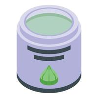 Wasabi cream jar icon isometric vector. Salmon green snack vector