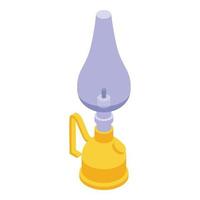 Gas lamp icon isometric vector. Kerosene lantern vector