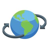 Globe rotation icon isometric vector. World earth vector