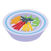 Cutted vegetables icon isometric vector. Cut carrot food vector