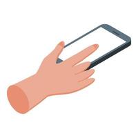 Touch smartphone icon isometric vector. Hand phone vector