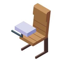 Airplane chair icon isometric vector. Plane seat vector