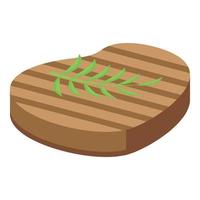 Grilled steak icon isometric vector. Bbq grill meat vector