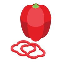 Red paprika icon isometric vector. Pepper isolated vector