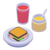 Picnic sandwich icon isometric vector. Food basket sandwich vector