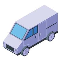 vector isométrico del icono de la furgoneta exprés. camión de entrega rápida