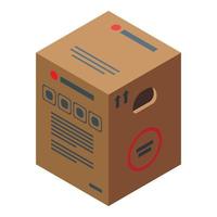 Carton box icon isometric vector. Cardboard shipping vector