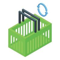 Online shop basket icon isometric vector. Web market vector