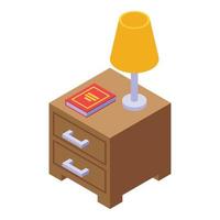 Bedroom drawer icon isometric vector. Interior bed room vector