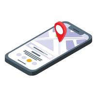 Smartphone location icon isometric vector. Phone map app vector