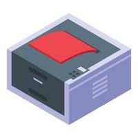 icono de impresión digital del dispositivo, estilo isométrico vector