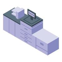 Office digital printing icon, isometric style vector