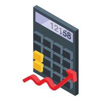 Bitcoin calculator icon, isometric style vector