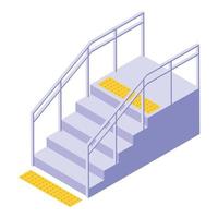 vector isométrico del icono del entorno de escaleras accesibles. acceso en silla de ruedas