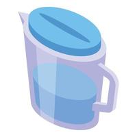 Water purification jug icon, isometric style vector