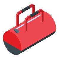 icono de bolsa de viaje de caminata, estilo isométrico vector