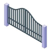 Automatic metal gate icon, isometric style vector