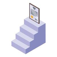 Education workflow diploma icon, isometric style vector