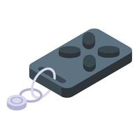 Automatic gate remote control icon, isometric style vector