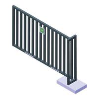 Automatic gate access icon, isometric style vector