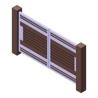 Automatic gate entry icon, isometric style vector