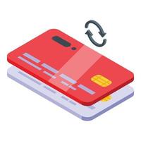 Credit card consumer rights icon, isometric style vector