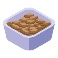 Nuts protein icon, isometric style vector