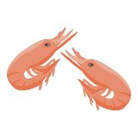 Shrimp protein icon, isometric style vector