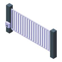 Automatic gate road icon, isometric style vector