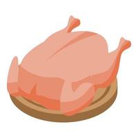 icono de carne de pollo, estilo isométrico vector