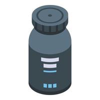 Protein pill jar icon, isometric style