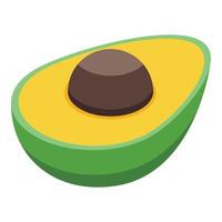 Half avocado icon, isometric style vector