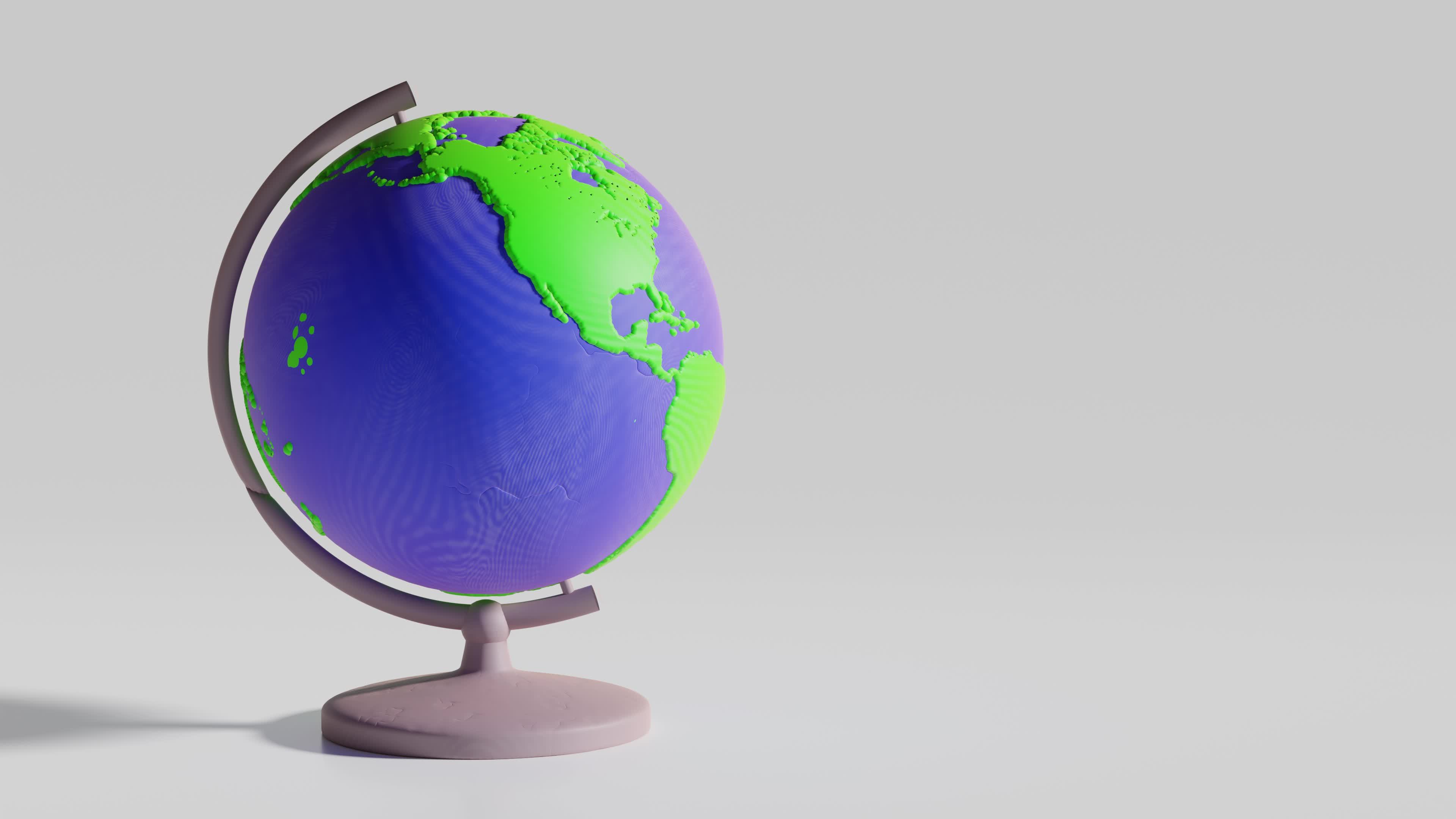 3d planet earth model, globe rotating on stand from plasticine isolated on  white background. world clay toy icon, earth day concept, 3d animation loop  15871904 Stock Video at Vecteezy