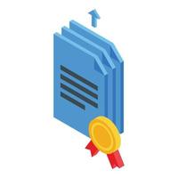 Block chain files icon, isometric style vector