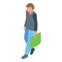 Boy consumer rights icon, isometric style vector