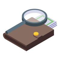 Wallet result money icon, isometric style vector