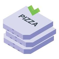 Pizza boxes icon, isometric style vector