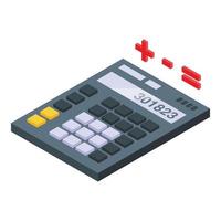 Calculator result money icon, isometric style vector