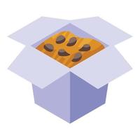 icono de caja de comida coreana, estilo isométrico vector