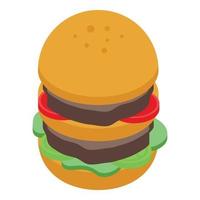 icono de hamburguesa, estilo isométrico vector