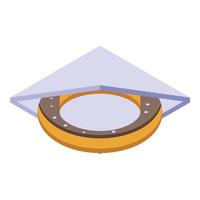 Donut with chocolate glaze icon, isometric style vector