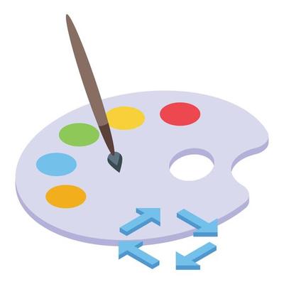 Education workflow painter icon, isometric style