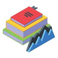 Education workflow books icon, isometric style vector