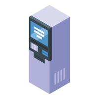 Kiosk result money icon, isometric style vector