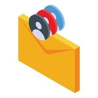 Human resources mail icon, isometric style vector