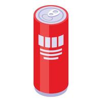 Soda can icon, isometric style vector