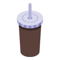 Paper cup coffee icon, isometric style vector