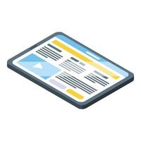 Tablet icon, isometric style vector